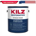 Kilz Restoration Maximum Stain And Odor Blocking Interior Latex Primer 1 Gallon New. Price: $50.99.