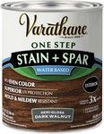 Varathane Semi-gloss Water-based Exterior Spar Urethane, Quart, Dark Walnut New. Price: $46.51.