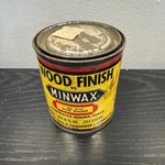 Vintage Minwax 2716 Dark Walnut Wood Finish 1/2 Pint 3/4 Full Old Label Used. Price: $16.00.