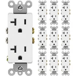 10 Pack Decorator Wall Receptacle Outlet, Non-tamper-resistant, 20A/125V/ New. Price: $34.99.