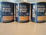 Three Quart Behr Premium Fast Drying Water-based Wood Stain Weathered Gray B4536 New. Price: $45.00.