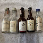 5 Vintage Mini Liquor Bottles 1/10 Pint, Old For White Horse Sea Vo & 7 Gordon Used. Price: $29.99.