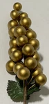 Vintage Darice Decorative Christmas Pearl Berry Spray Cluster Metallic Gold Used. Price: $11.99.