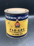 1960 Sherwin Williams Half Pint Flo-lac Dark Oak Varnish Stain 109 Vtg Can Used. Price: $12.99.