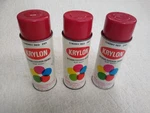 Lot Of 3 Vintage Krylon Spray Paint Cans 2101 Cherry Red Decor Used. Price: $24.99.