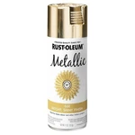 Rust-oleum 340647 Metallic Spray Paint, Gloss, Gold, 11 Oz, Aerosol Can New. Price: $18.40.