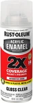 Rust-oleum 271913 Acrylic Enamel 2X Spray Paint, 12 Oz, Gloss Clear New. Price: $12.99.