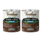 Varathane Water-based Exterior Spar Urethane, Dark Walnut, Quart, 2 Pk. Price: $84.42.