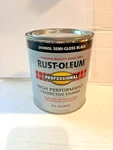 Rust Oleum Professional, High Performance Protective Enamel, Semi-gloss Black New. Price: $22.00.