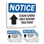 Clean Linens Only Beyond This Osha Notice Sign Metal Plastic, Decal 5 Or 10 Pack New. Price: $147.99.