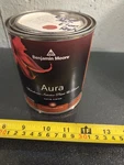 Benjamin Moore Aura Waterborne Interior Paint 1 Quart - Satin Finish Red Used. Price: $22.25.