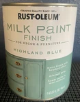 Rust-oleum Milk Paint Finish Interior Matte Highland Blue 1 Quart New. Price: $21.95.
