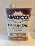 Watco Danish Oil Finish, Medium Walnut, Quart, 947 Ml, Full Can Used. Price: $32.00.