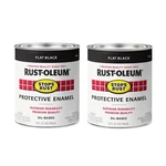 Rustoleum 77765022PK Stops Brush On Paint, Quart, Flat Black, Pack Of New. Price: $44.98.