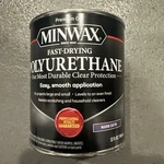 Minwax Water-based Oil-modified Polyurethane, Warm Satin 32 Oz New. Price: $17.99.