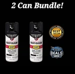 Rust-oleum Stops 12 Oz. Custom Spray Paint 5 Semi-gloss Black 2-PACK New. Price: $26.00.