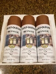 3 Pack Rust-oleum 286564 Stops Metallic Spray Paint, 11 Oz, Rose Gold Each New. Price: $35.00.