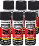 Rust-oleum 271915-6PK Acrylic Enamel 2X Spray Paint, 12 Oz, Semi Gloss Black, New. Price: $76.95.