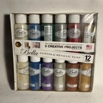 Bella Glitter Metallic Lottery 12 Paints New 2FL Oz B30. Price: $14.40.