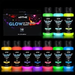 Glow The Dark Paint, 10 Bright Colors 60ML/2OZ Blacklight Set, Neon Cra New. Price: $25.41.