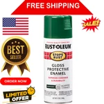Rust-oleum 7738830 Stops Spray Paint, 12-OUNCE, Gloss Hunter Green New. Price: $9.99.