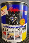 Majic Diamond Hard Acrylic Enamel High Gloss Safety Yellow 1 Quart-damaged Can Open. Price: $18.00.