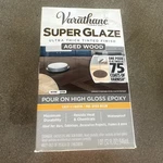 Lot Of 2 Varathane Super Glaze Pour-on High Gloss Epoxy, Quart, Aged Wood New. Price: $39.00.