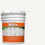 New 5 Gal White Solid Exterior Wood Stain For House Siding And Fence Protection. Price: $99.99.