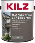 Self-priming Masonry, Stucco And Brick Paint, Interior/exterior, Flat, Gray, 1 New. Price: $51.99.