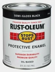 Rust-oleum Semi-gloss Black 1 Qt Stops Protective Enamel Oil-based 7798-502 New. Price: $25.64.