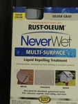 Rust-oleum Never Wet Multi Purpose Kit, Silver Gray, Bright White, Frosted Clear New. Price: $9.49.