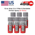 12 Oz Auto Paint Spray Filler Sandable Primer Gray Rust Preventer 6 Pack New. Price: $58.99.