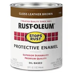 Rust-oleum 7775502 Interior/exterior Paint, Gloss, Oil Base, Leather Brown, 1 Qt New. Price: $16.99.