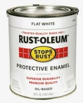 Rust-oleum Flat White 1 Qt. Stops Protective Enamel Oil-based 7790-502 New!. Price: $26.59.