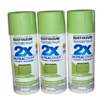 Lot Of 3 Rust-oleum Painter's Touch Spray Paint, Satin Green Apple, 12-OZ. New. Price: $35.90.