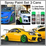 3PK Lime Green Wheels Spray Paint Rims Steel Alloy Metal + Primer White Coating New. Price: $69.90.