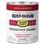 Rust-oleum Stops Gloss Sunrise Red Oil-based Industrial Enamel Paint Quart, New. Price: $38.48.