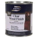 Deft Interior Clear Wood Finish Satin Brushing Lacquer, Quart 1 New. Price: $45.10.