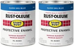 Rust-oleum 7724502-2PK Stops Brush On Paint, Quart, Gloss Sail Blue, Pack New. Price: $50.29.