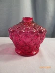 Nos Cranberry Stained Flashed Glass Diamond Quilt Miniature Oil Lamp Base Bottom New. Price: $9.99.