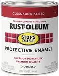 Rust-oleum 7762502 Stops Brush On Paint, Quart, Gloss Sunrise Red, 1 Quarts New. Price: $26.49.