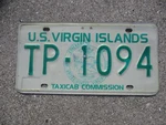 U.s. Virgin Islands Taxicab Commiss. License Plate # Tp - 1094 Used. Price: $30.00.