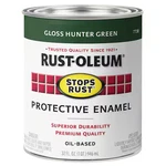 Rust-oleum 7738502 Interior/exterior Paint, Gloss, Oil Base, Hunter Green, 1 Qt New. Price: $16.99.