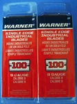 (2) Packs Of 100- Warner 1.55" Steel Straight Replacement Utility Blades New. Price: $7.99.