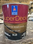 1 Gallon Sherwin Williams Super Deck Exterior Solid Stain/ 3035 Woodbriar New. Price: $39.99.