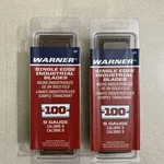 (2) Packs Of 100- Warner 1.55" Steel Straight Replacement Utility Blades New. Price: $11.99.