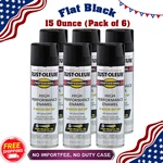 Rust-oleum 7578838-6PK Pro High Perf Enamel Spray Paint Flat Black 15OZ New. Price: $55.05.