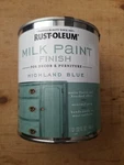 Rust-oleum 331050 Water-based Acrylic Milk Paint, Quart Highland Blue New. Price: $27.99.
