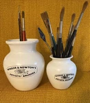 Vtg Set Of 2, Sm & Lg Winsor Newton's Artists Brushes Jars Pots 4 6 Tall Used. Price: $99.80.