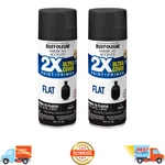 2-PACK Black, Rust-oleum American Accents 2X Ultra Cover Flat Spray Paint, 12 Oz New. Price: $14.66.